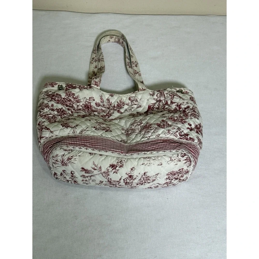 Americana By sharif Quilted Toile Print Handbag Cottagecore French‎ Country